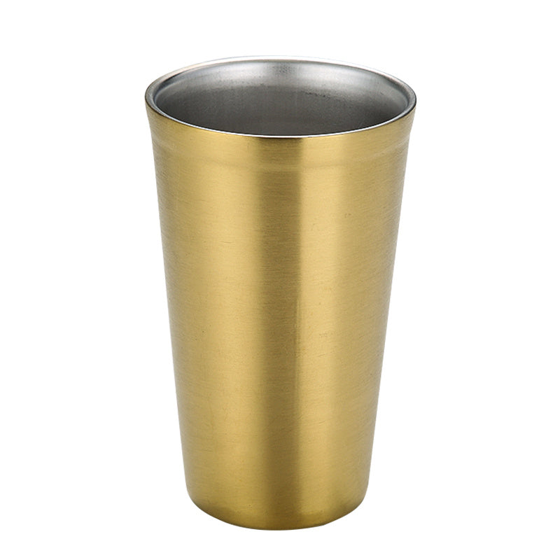 Stainless Steel Double Beer Mug Korean Style