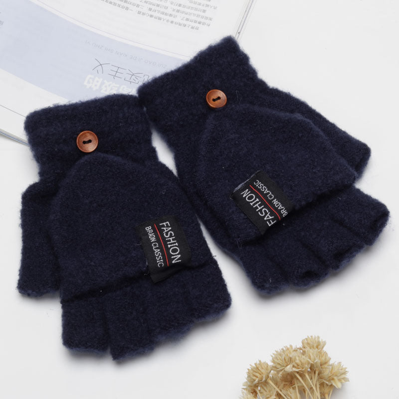 Winter warm half-finger gloves