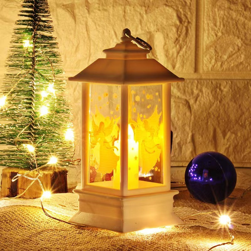 Christmas Storm Lantern Candlestick Lamp Small Night Lamp Old Snowman Decoration Small Night Lamp Desktop Decoration