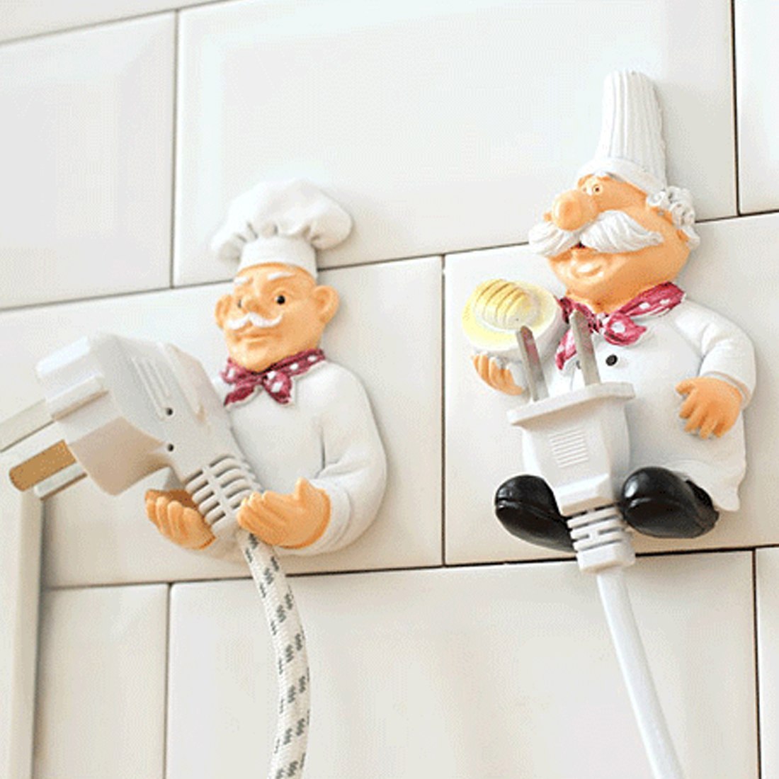 Punch-free seamless adhesive hook multi-function creative cartoon chef hook hook kitchen bathroom supplies