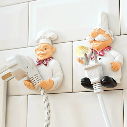 Punch-free seamless adhesive hook multi-function creative cartoon chef hook hook kitchen bathroom supplies
