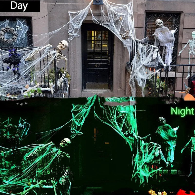 Halloween Decoration Luminous Spider Cotton Layout Decoration Props