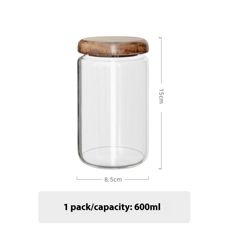 Mini Storage Tank Acacia Mangium Round Storage Bottle