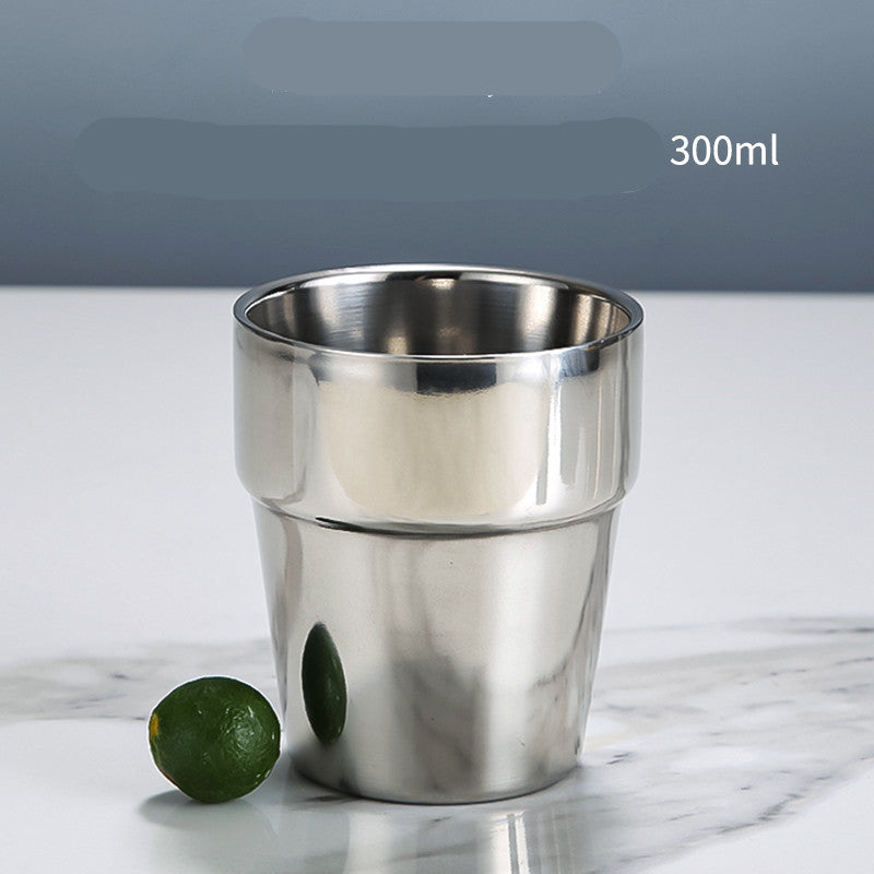 Stainless Steel Double Beer Mug Korean Style