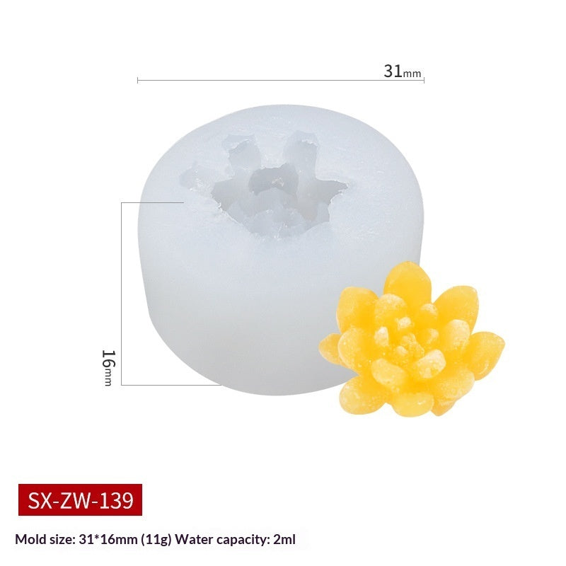 3D Succulent Silicone Candle Mold Cupcake Mold