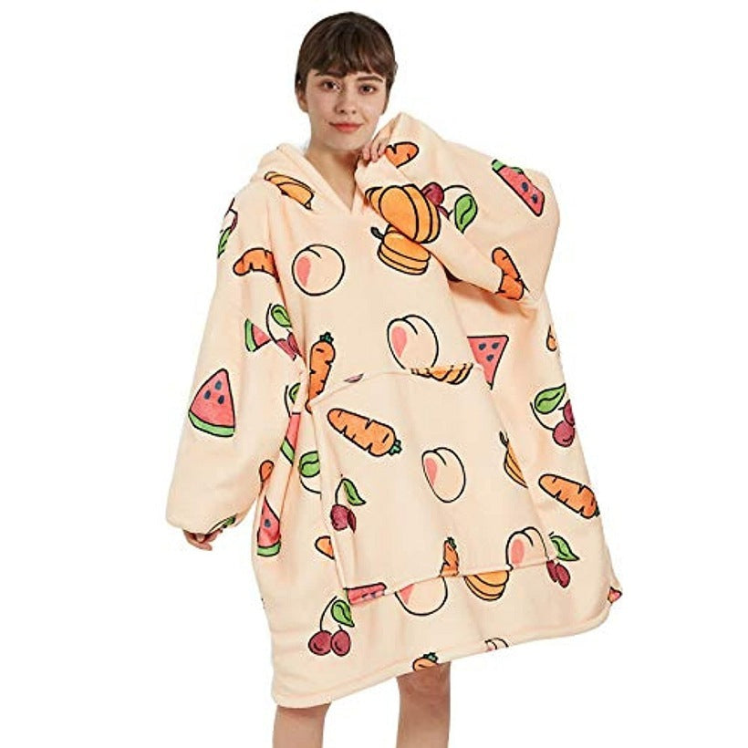Hooded Bathrobe Digital Printing Pajamas