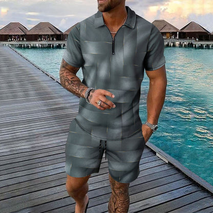Short-sleeved Shorts Two-piece Sports And Leisure Men's Suit