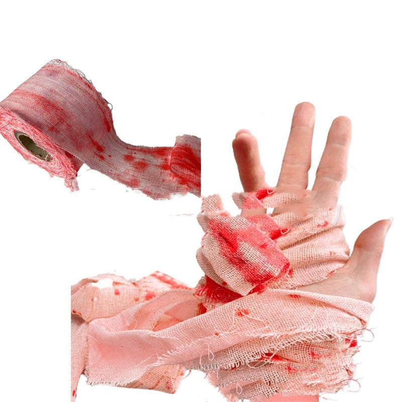 Halloween Blood Cloth Strip Bandage Isolation Belt Decoration Props