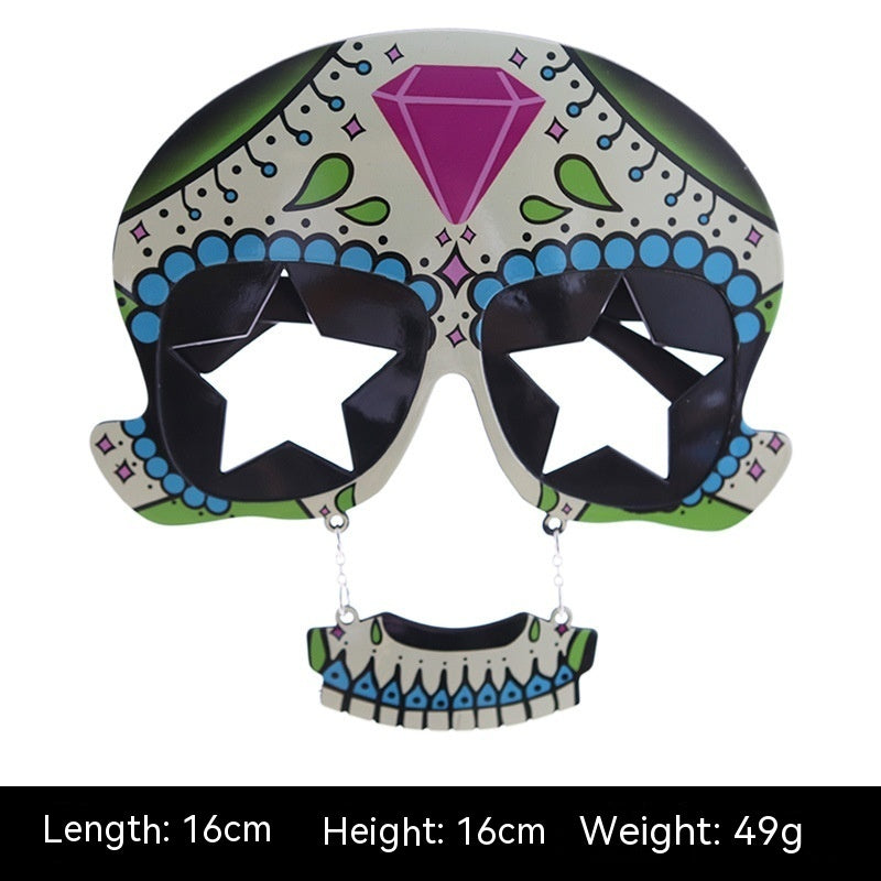 Halloween Glasses Beard Ball Party Funny Props Skull Pirate Navy Ghost Festival Dance Party Decoration