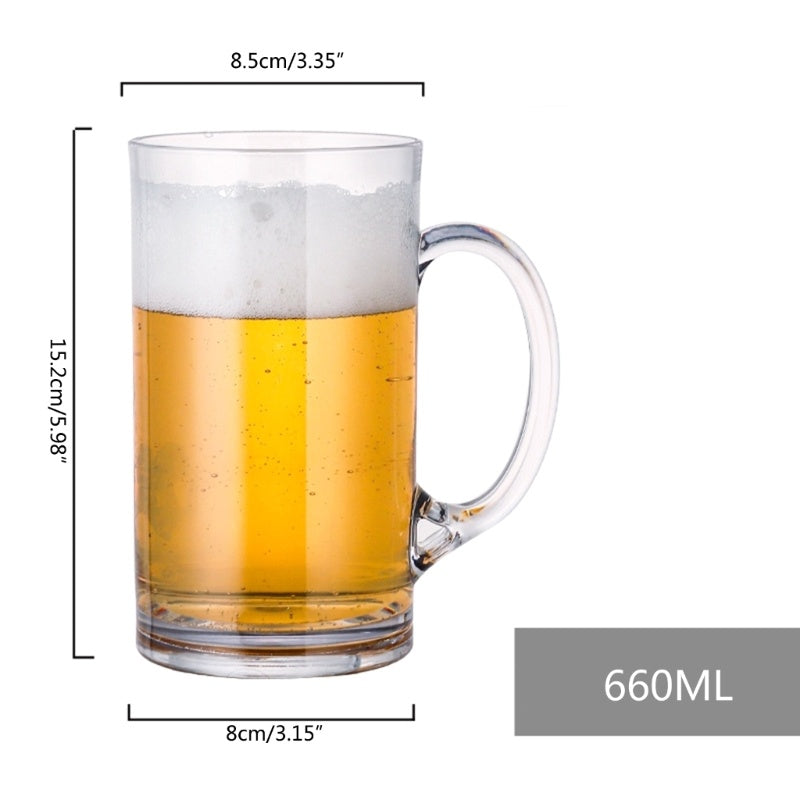 Household Large-capacity Acrylic Drop-proof Beer Mug With Handle