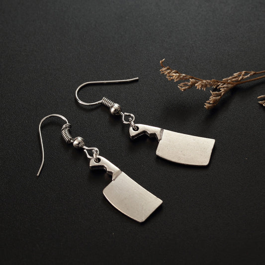 Fashionable And Simple Halloween Decoration Kitchen Knife Shape Earrings