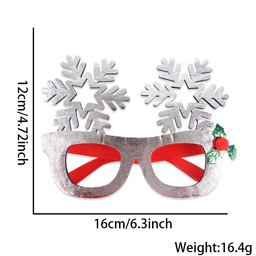 Christmas Glasses Bronzed Fabric Snowflake XINGX Photo New Year Party Props