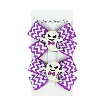 Halloween Decoration Double Bowknot Children Barrettes