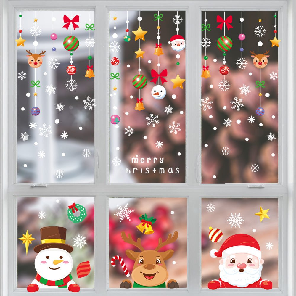 Claus Elk Vitrine Decoration Static Sticker