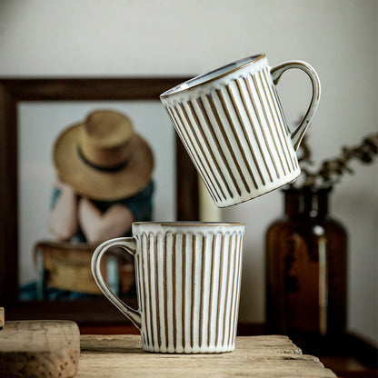 Vintage Embossed Coffee Latte Giessen Ceramic Mug