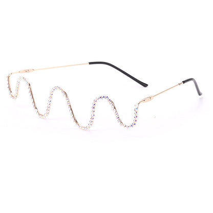 Handmade diamond half-rim glasses