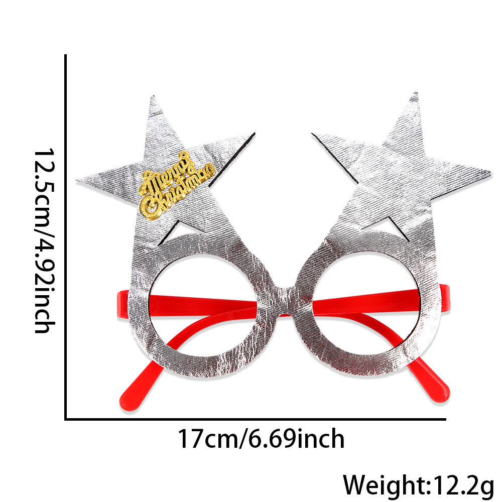 Christmas Glasses Bronzed Fabric Snowflake XINGX Photo New Year Party Props