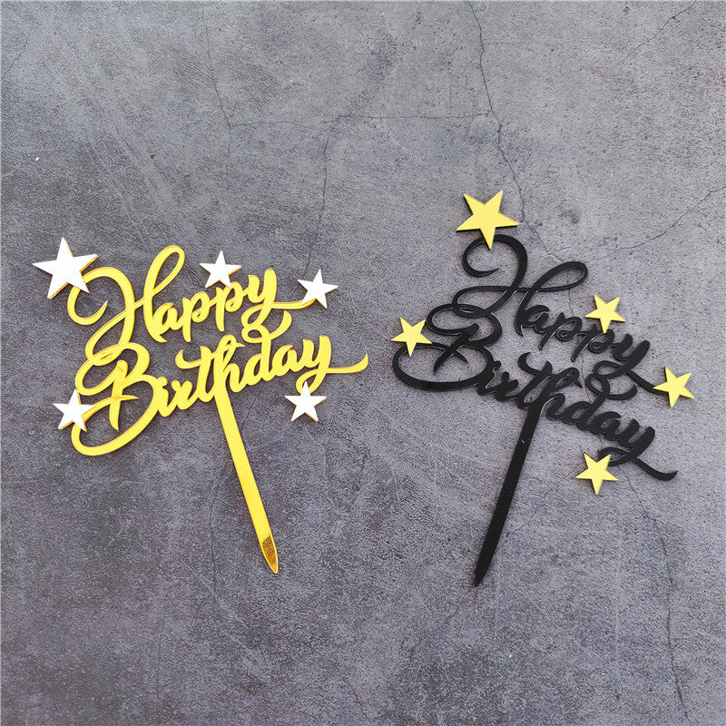 Black Gold Platinum Five-pointed Star Cake Insert
