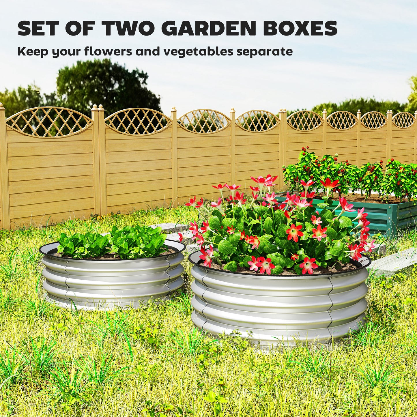 Set of 2 Raised Garden Bed