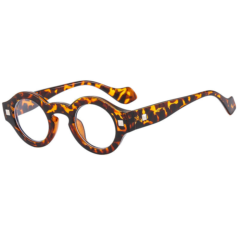 Retro Hawksbill Color Small Round Rim Glasses