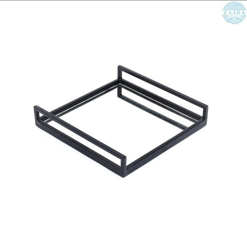 Handcrafted Glass With Metal Frame Serving Tray