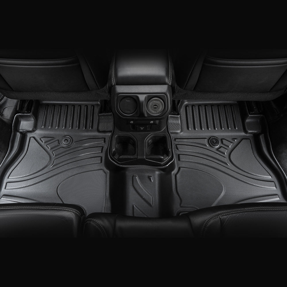 Car Floor Mats For J EEP Wrangler JL 2018 4 Doors Model, Waterproof And Stain-resistant TPE,Black 3 PCS. - Not Fit For Jeep Wrangler JK Or 4XE
