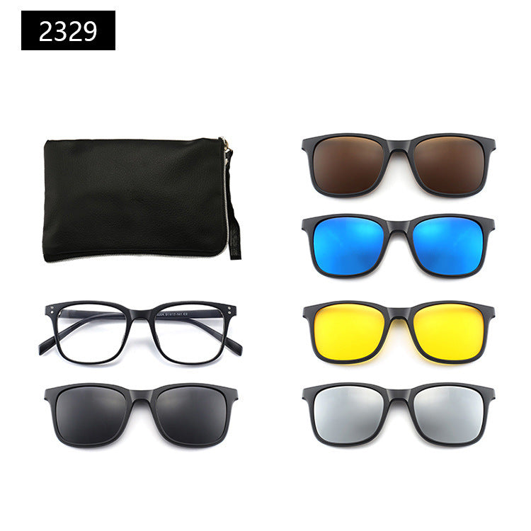 Magnetic Set Of Glasses Polarized Sunglasses Get Glasses Bag Free