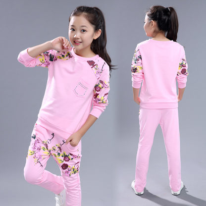 Fashion and leisure children's sports two piece set