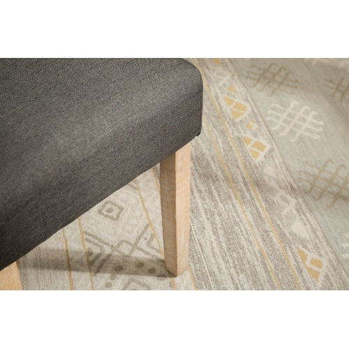 Habit Solid Wood Tufted Parsons Dining Chair, Set Of 2, Charcoal