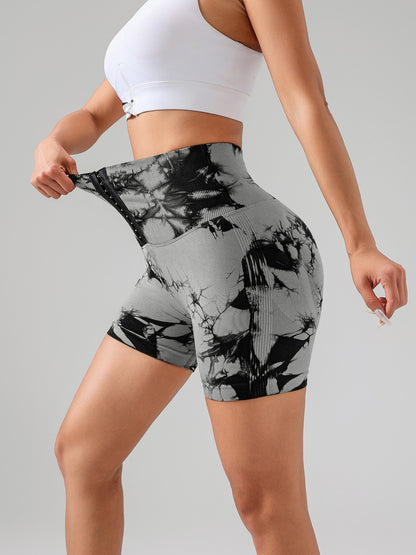Tie Dye Button Everyday Wear Spring Summer Sports Shorts