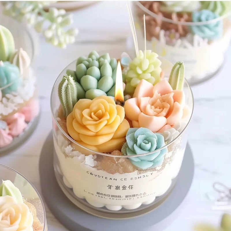 3D Succulent Silicone Candle Mold Cupcake Mold