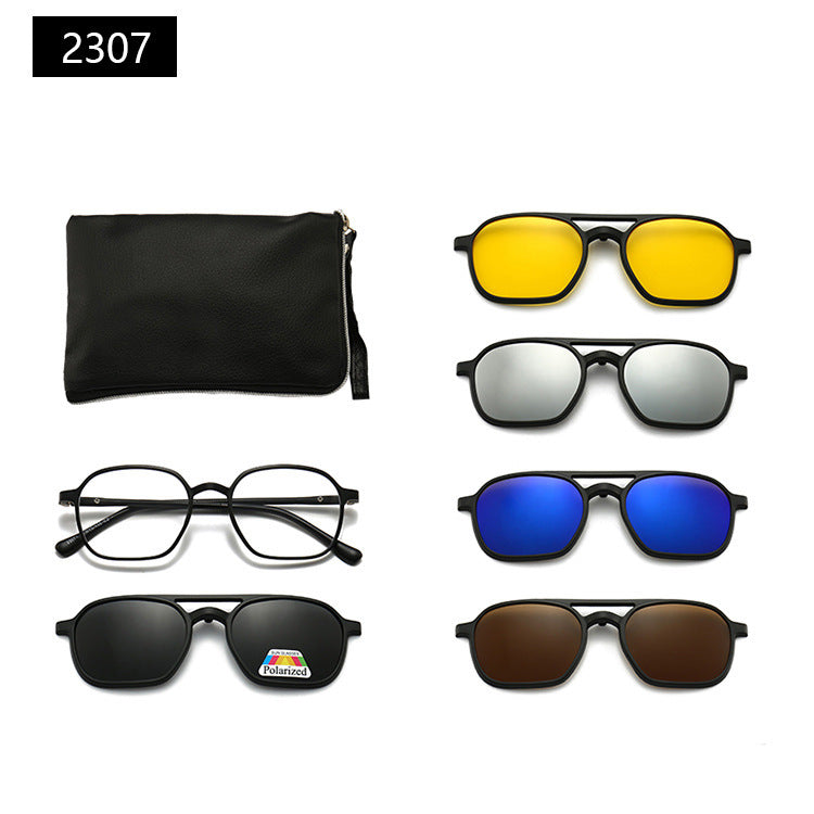 Magnetic Set Of Glasses Polarized Sunglasses Get Glasses Bag Free