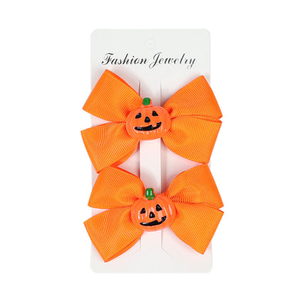 Halloween Decoration Double Bowknot Children Barrettes