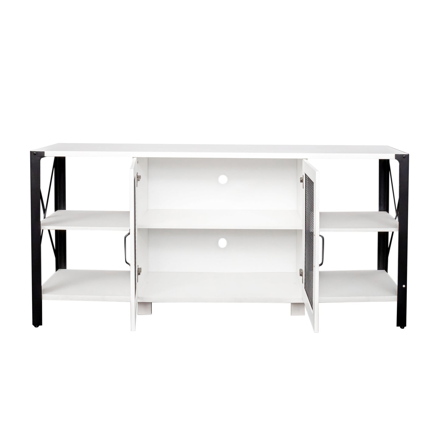 TV Stands For Living Room, Industrial TV Stand For Bedroom Furniture, Farmhouse TV Stand 80 Inch Television Stand , Modern Horizontal Wood And Metal Open Bookshelf