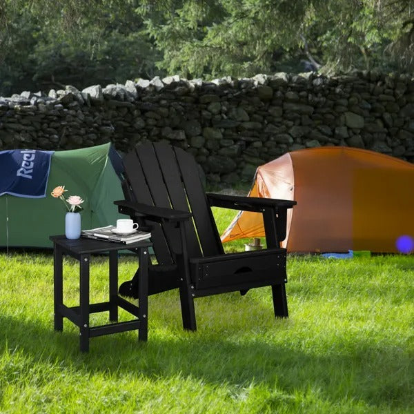 Single Layer Square HDPE Side Table Black