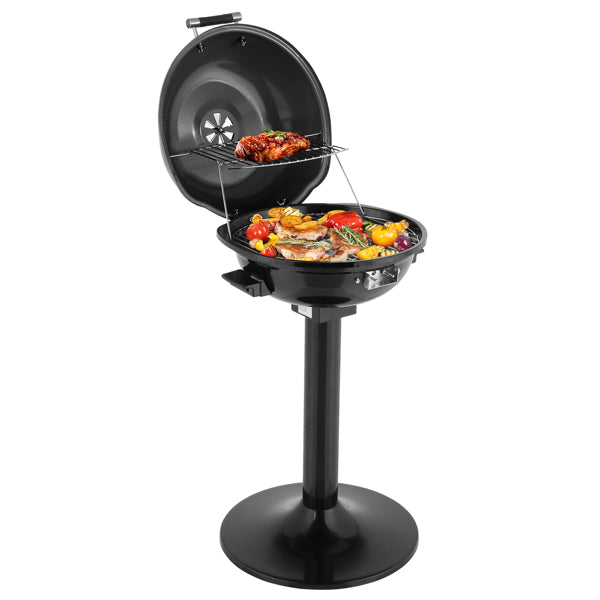 Electric BBQ Grill With Stand, Portable Double Layer Indoor-Outdoor Electric Grill For Indoor & Outdoor Use, 1600W, Black