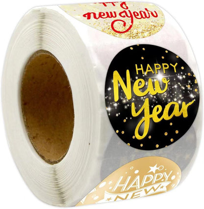 Happy New Year Decoration Sticker Labels