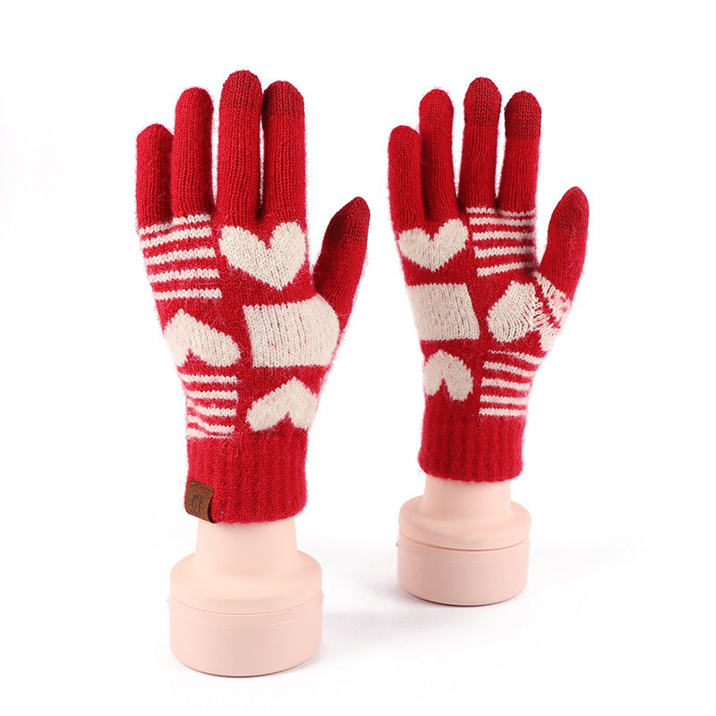 New Year Festive Red Gloves