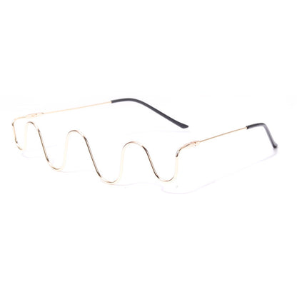 Handmade diamond half-rim glasses