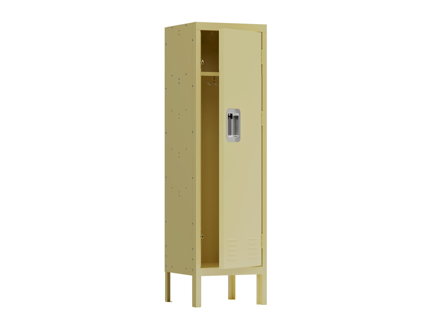 1 Door Tall Single Metal Locker-Retro Style Storage Cabinet--Industrial Furniture--For Living Room Bedroom Storage Room Gym School--Yellow