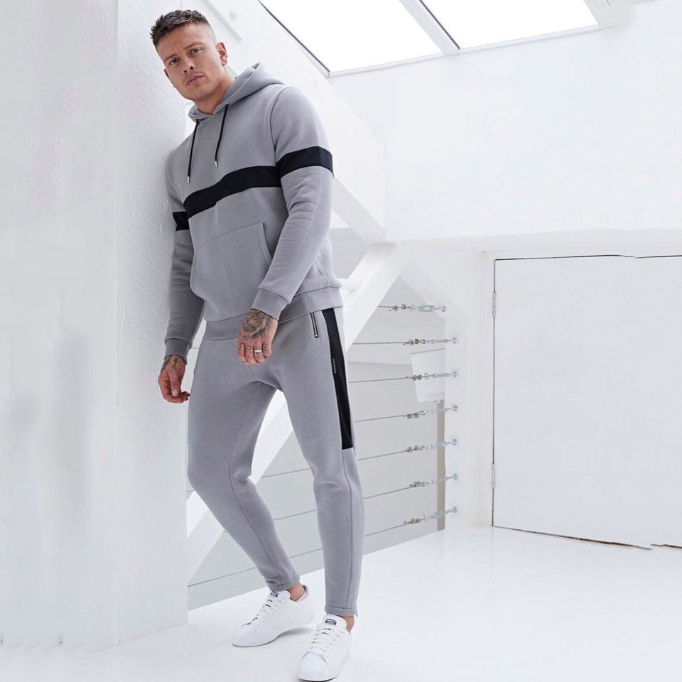 Hooded sports and leisure sweater set