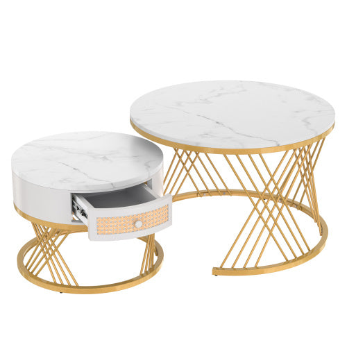 Fibreboard Metal Round Coffee Table