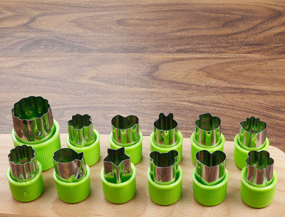 Star Heart Shape Vegetables Cutter Plastic Handle 3Pcs Portable Cook Tools Stainless Steel Fruit Cutting Die Kitchen Gadgets