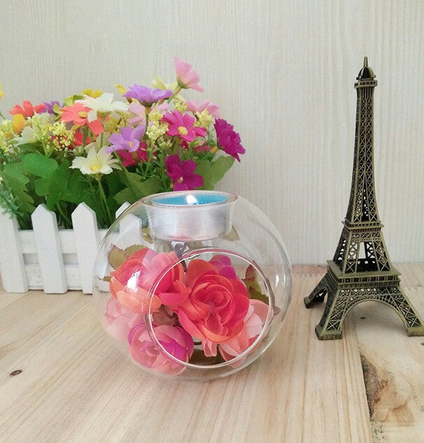 Transparent European-style Crystal Glass Candle Holder Romantic And Warm Home Candle Holder