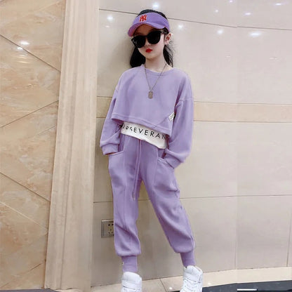 Spring And Autumn Leisure Sports Sweater Two-piece Trend