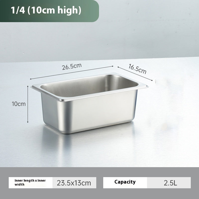 Stainless Steel Gastronorm Pan Buffet Basin Rectangular Kitchen Sink With Lid