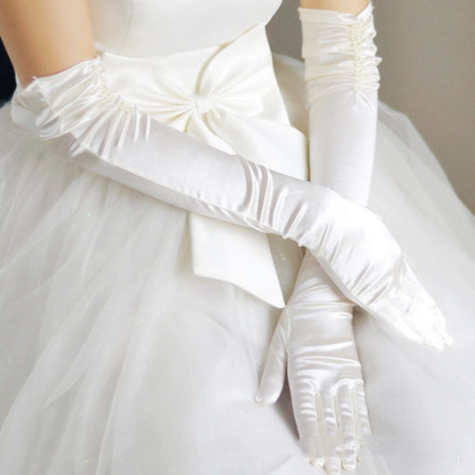 Double Row Beaded Gloves Wedding Winter