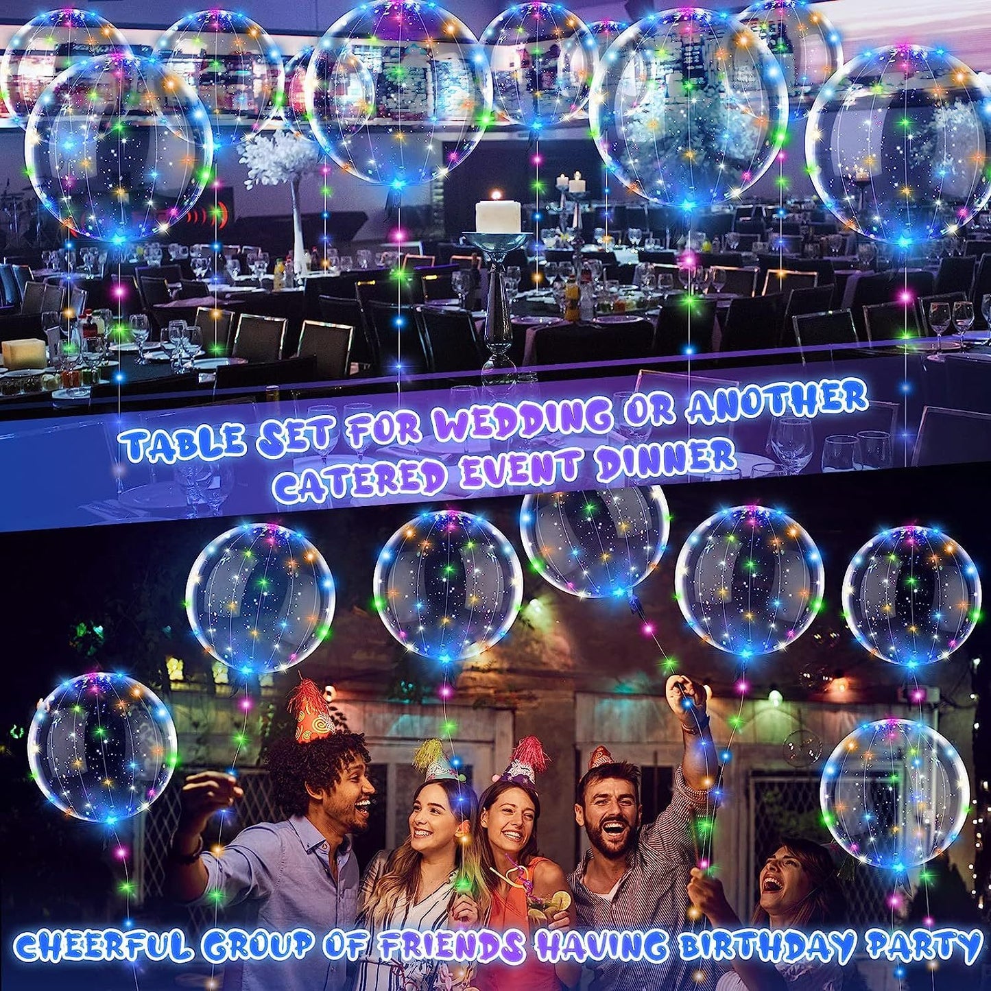 10PCS LED Light Up Balloons Clear Balloons Helium Bubble Glow Balloons With String Lights For Birthday Wedding Party Decorations