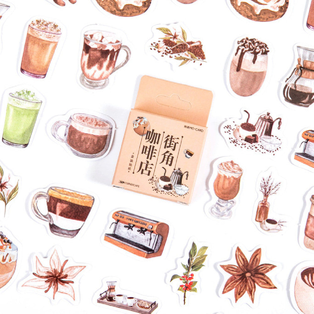 Corner Coffee Shop Series Box-packed Stickers Ins Style Journal Diary Stickers