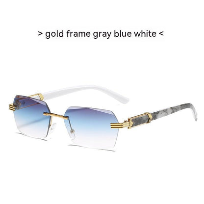 Frameless Sun Glasses Marbling Men's Sunglasses